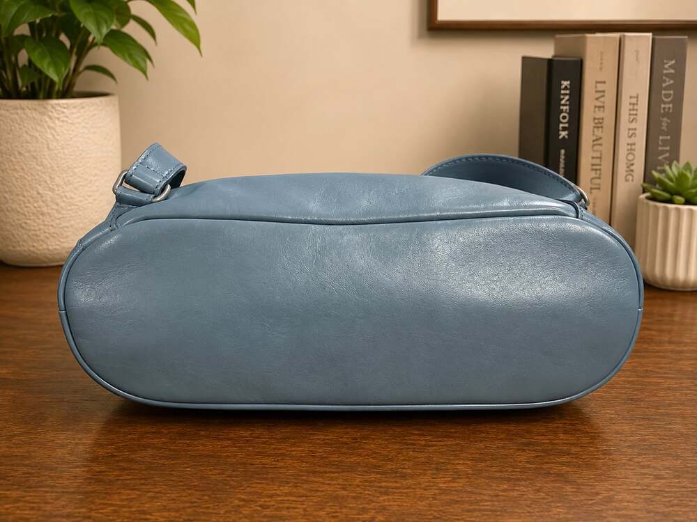 Shinola Mini Zip Backpack Slate Blue Leather Detroit Made $795 Retail - Picture 5 of 14